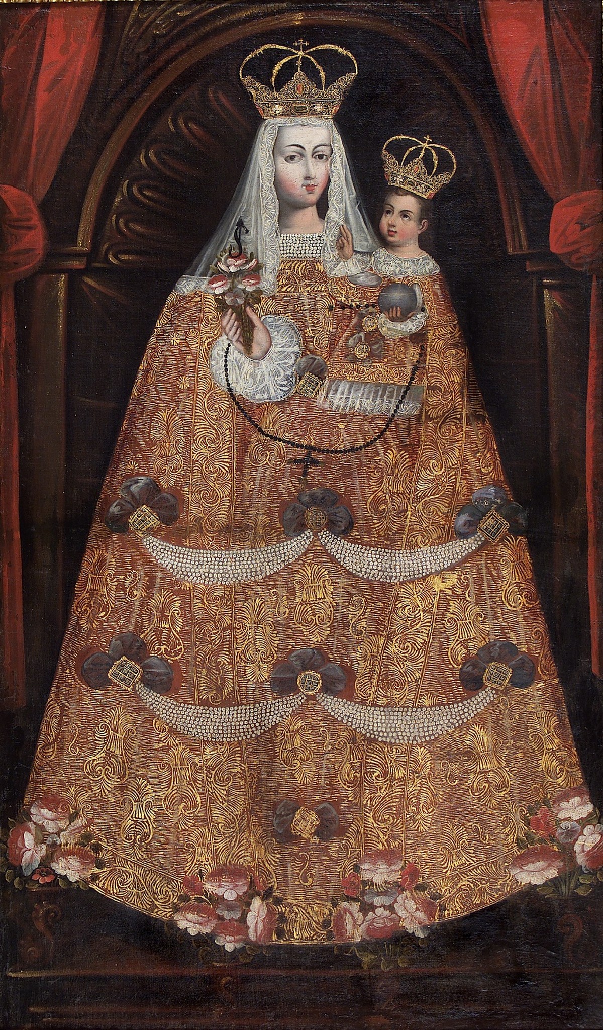 „Matka Boska Różańcowa”, autor nieznany, Cuzco, XVIII w. © Colección Barbosa-Stern (źródło: materiały prasowe organizatora)