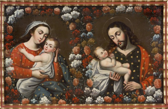 „Matka Boska z Dzieciątkiem, św. Józef i Dzieciątko Jezus”, autor nieznany, Cuzco, XVIII w. © Colección Barbosa-Stern (źródło: materiały prasowe organizatora)