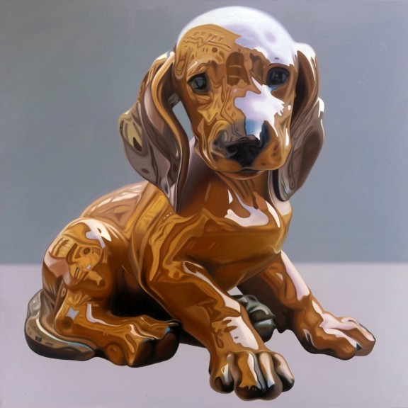 Sławomir Toman, „Pies” (z cyklu „New Old Beauty”), olej na płótnie, 120 x 120 cm, 2016 (źródło: materiały prasowe organizatora)