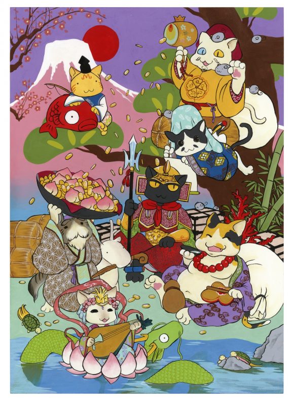 „Siedem kocich bóstw szczęścia”, Autor: Tefu Tefu (źródło: materiały prasowe organizatora)