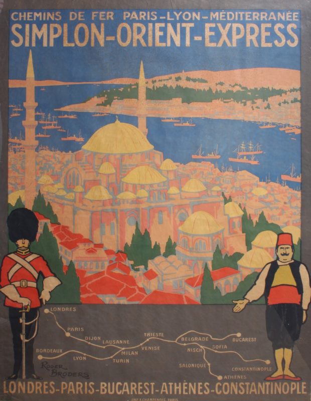 Reklama Compagnie des chemins de fer de Paris à Lyon et à la Méditerranée, oferującej połączenie ze Stambułem. Plakat, 1921, projekt Roger Broders (1883–1953) , Kolekcja fotografii Suna ve İnan Kıraç Vakfı (źródło: materiały prasowe organizatora)