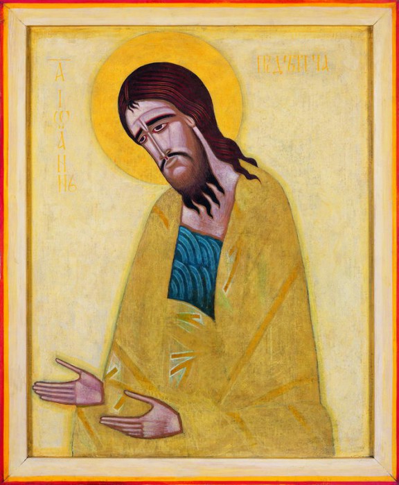 Jerzy Nowosielski, „Święty Jan Chrzciciel”, 1975, akryl na desce (źródło: materiały prasowe organizatora)