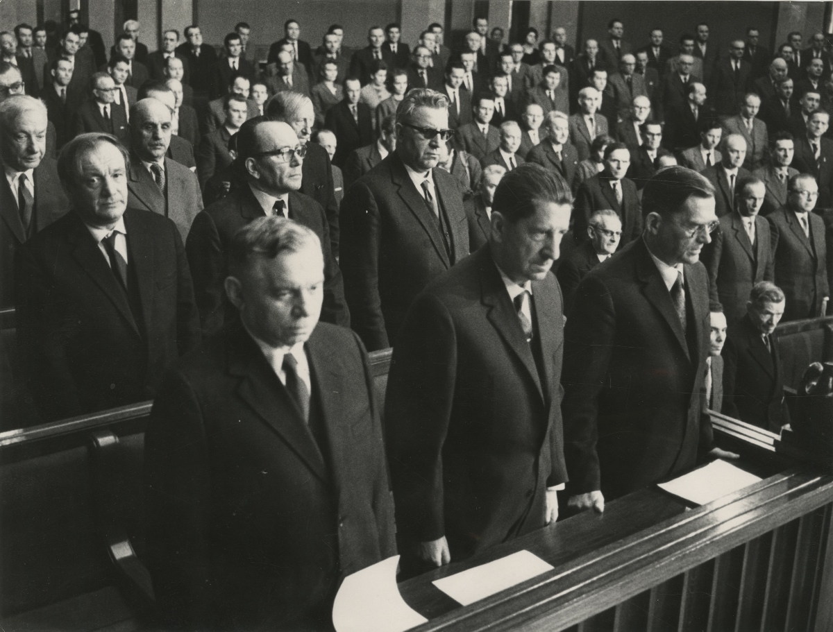 Posłowie w Sejmie Ustawodawczym, ok. 1952, fot. archiwum ZNiO (źródło: materiały prasowe organizatora)