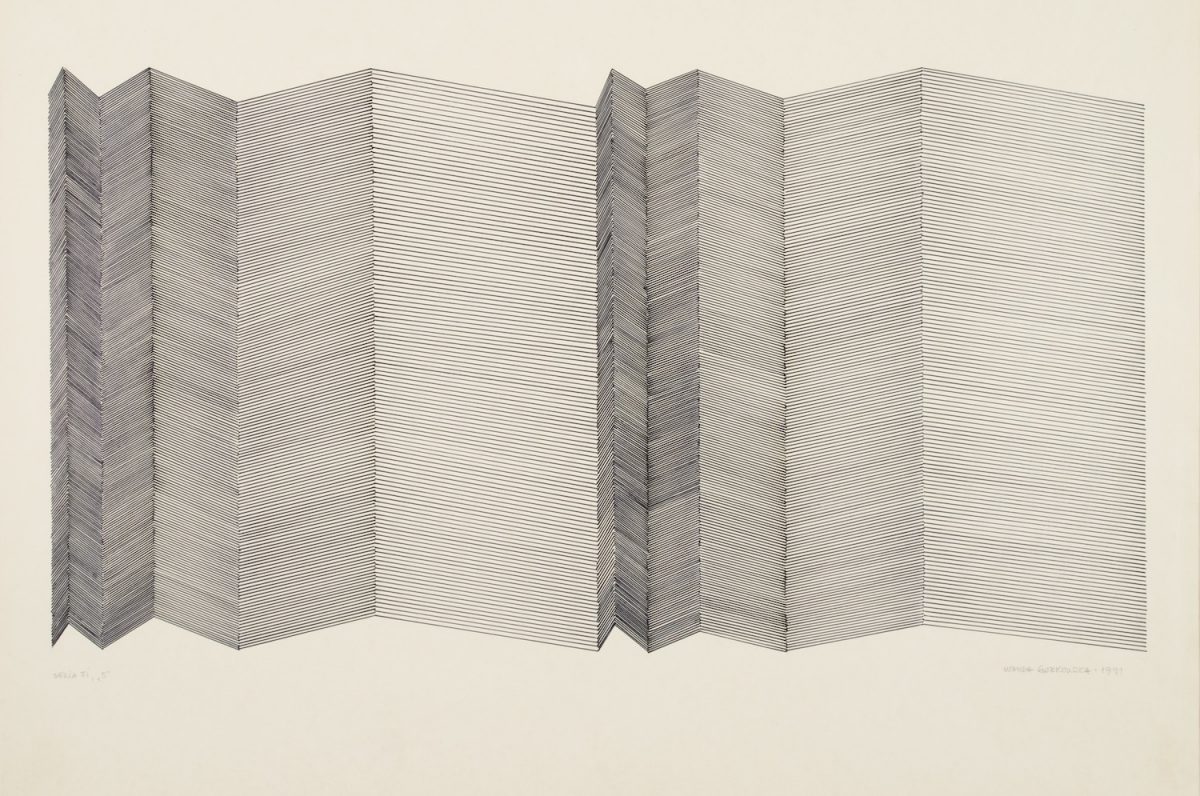 Wanda Gołkowska, Seria Fi „5”, 1991, rysunek, papier, 52 x 70 cm (źródło: materiały prasowe organizatora)