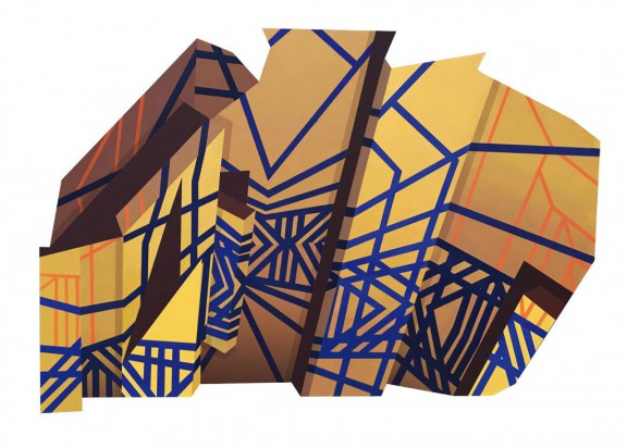 Aleksandra Łatecka, „Konstrukcja XII”, 2018, akryl na płycie, 100 x 140 cm (źródło: materiały prasowe organizatora)