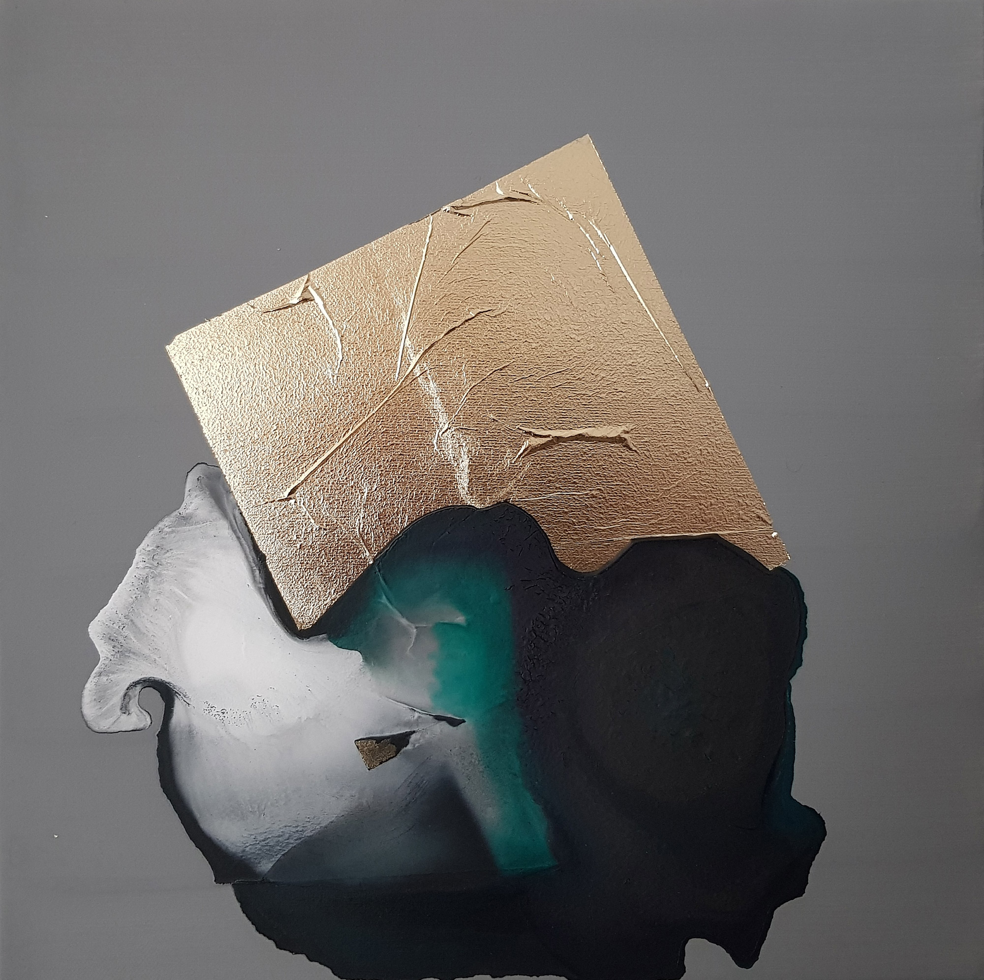 Marco Angelini, 580g, 2018, 30×30 cm, płótno, technika mieszana (źródło: materiały prasowe)